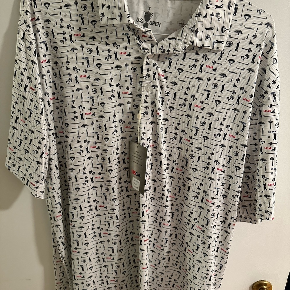 NWT 121st US Open Men’s 2xl Polo Torrey Pines all over print